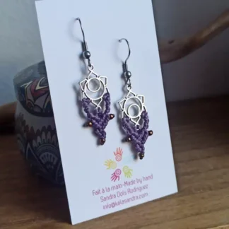 LILI handmade macrame earrings, kalasandra creations, artisan earrings