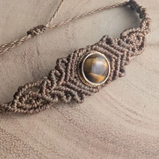 Tiger eye macrame bracelet handmade